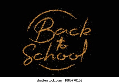 Back To School Calligraphic Modern Particle Font Style Text Vector illustration Design.