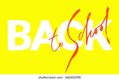 Back to school calligraphic text designs. Vector back to school text education typography decoration.