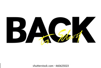 Back to school calligraphic text designs. Vector Black text on white background education typography decoration.