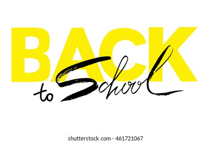 Back to school calligraphic text designs. Vector back to school text education typography decoration.