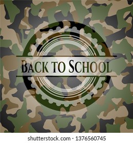 Back to School camouflage emblem
