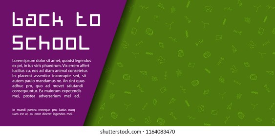 Back to school card background. School shopping. Vector illustration.
