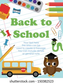 back to school card design. vector illustration