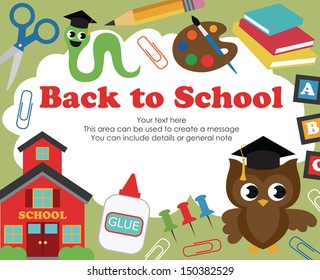 back to school card design. vector illustration