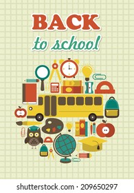 back to school card design. vector illustration
