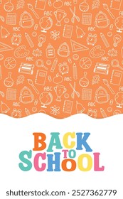 Back to school card with hand drawn icons. Vector illustration