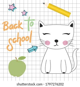 back to school card, illustration in vector format