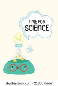 Back to school card kawaii cute cartoon character for kids. Vector illustration