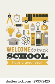 back to school card. vector illustration