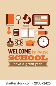 back to school card. vector illustration