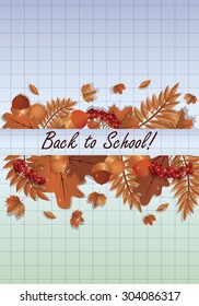 Back to School card, vector illustration