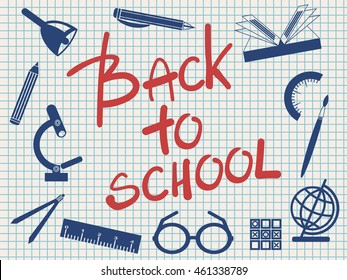 Back to school card. Vector illustration