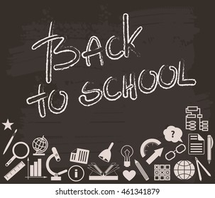 Back to school card. Vector illustration