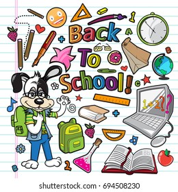 Back to School Cartoon Dog