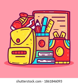 back to school cartoon doodle design
