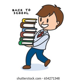 Back to school cartoon illustration