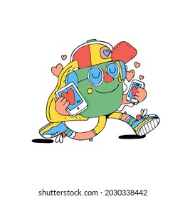 retroceder al vector de ilustración de dibujos animados escolares