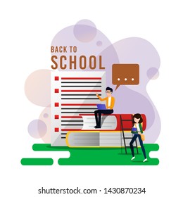 Back to School Cartoon Vector Illustration Design