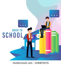 Back to School Cartoon Vector Illustration Design