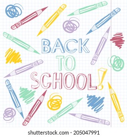 Back to school, cartoon vector illustration. 
