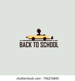 Back to school cartoon . Vector illustration