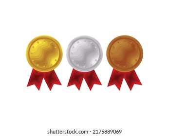 back to school cartoon vector mockup gold silver award trophy medal rank reward business winner flat