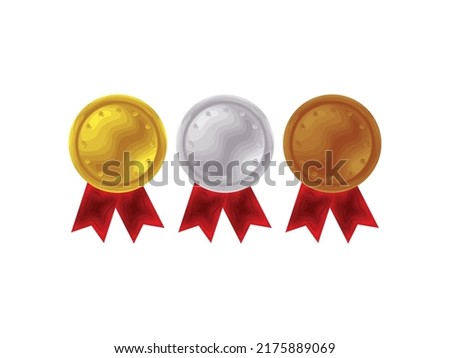 back to school cartoon vector mockup gold silver award trophy medal rank reward business winner flat