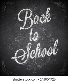 Back to school. Chalk blackboard vector.