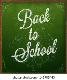 Back to school. Chalk blackboard vector.