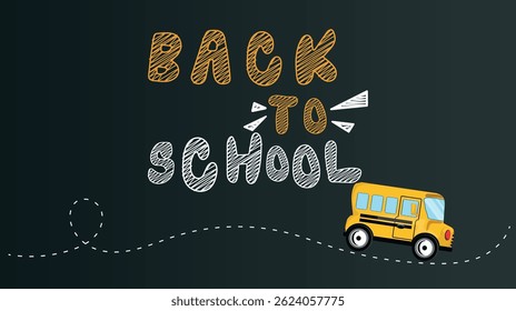 Back to school chalk drawn text paper banner.