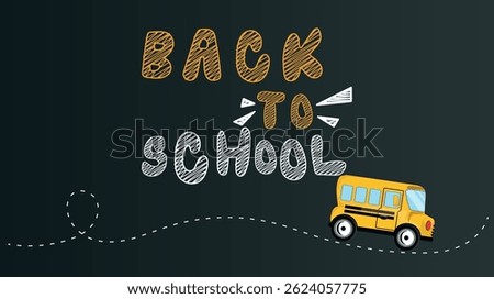 Back to school chalk drawn text paper banner.