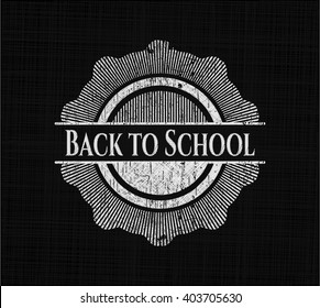 Back to School chalk emblem, retro style, chalk or chalkboard texture
