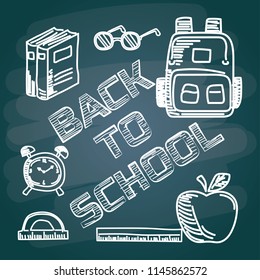 back to school with chalk font on blackboard