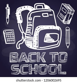 back to school with chalk font on blackboard