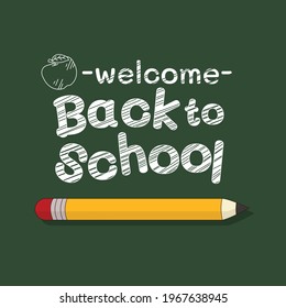 Back To School Chalk Lettering On Chalkboard