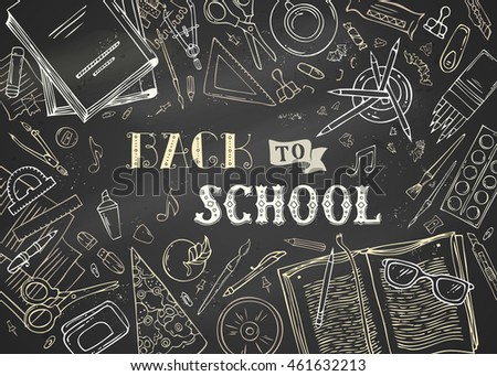 back school chalkboard card chalk education stock vector royalty chalkboard education