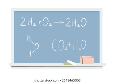 Back to school Chalkboard with chalk on blackboard. Template of a school blackboard with hand drawn accessories and copyspace. Banner template with school supplies frame. Vector illustration