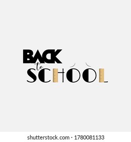 Back to school chalkboard design. Vector illustration. Lettering writing.