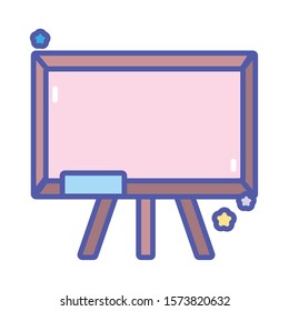 back to school chalkboard with eraser equipment vector illustration
