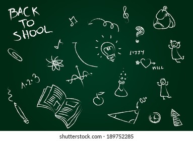 back to school, chalkboard set