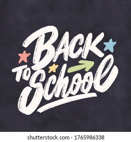 Back to school. Chalkboard sign.