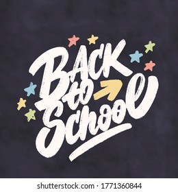 Back to school. Chalkboard sign.