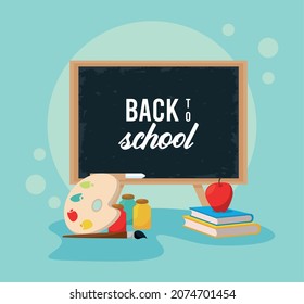 back to school in chalkboard and supplies