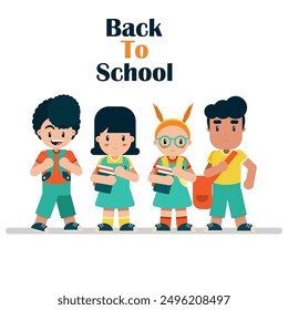 Back to school character boys and girls