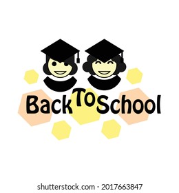 Back to school with school characters and white background.Vector Illustration