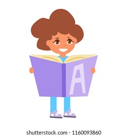 Back to school Child reading book