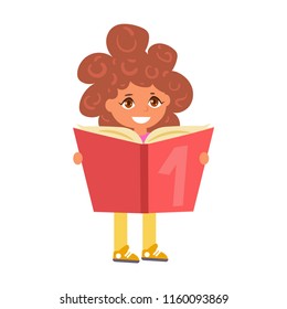 Back to school Child reading book