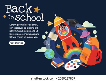 retroceder al vector del día escolar o infantil 