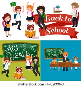 back to school and children education concept vector background