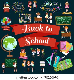 back to school and children education concept vector background